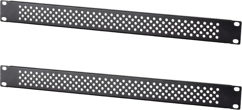 RIVECO 1U Vented Blank Panels for Rack & Cabinets Front Cover Panel 19-Inch Server & Network Rack Mount 2 PCS Black - Image 1